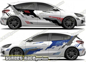 008 Ford Focus Rally diagonal stripe graphics