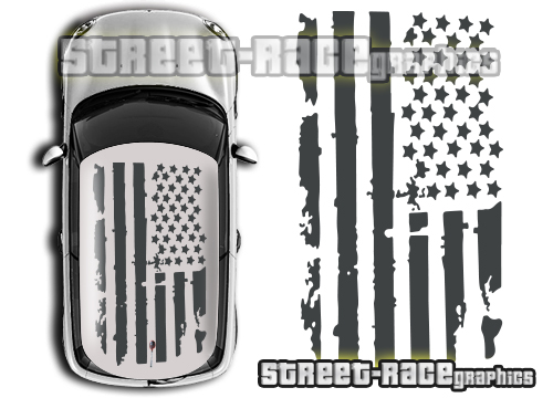 Mini 003 - roof grunge USA flag
