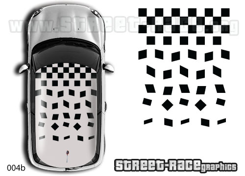 Mini 004 roof shredded flag stickers