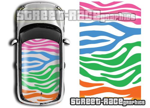 Mini 005 roof Zebra rainbow