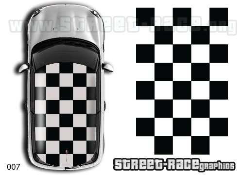 Mini 007 chequered flag roof sticker