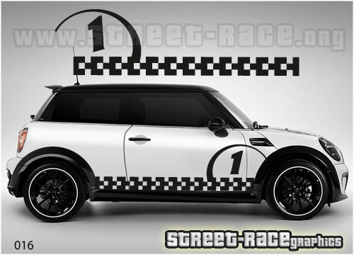 Mini side racing stripes 016 (Cooper S Works)