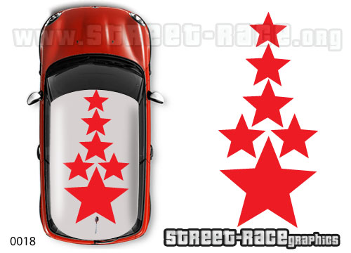 Mini 018 solid roof stars stickers