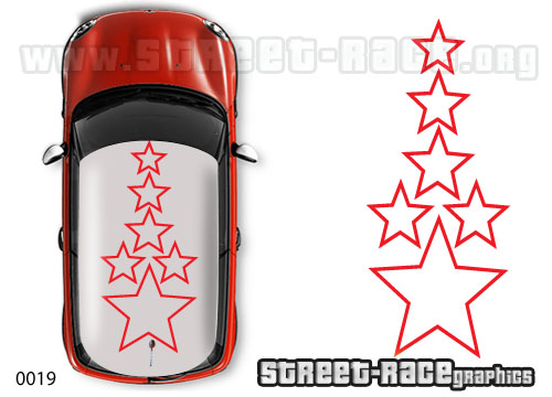 Mini 019 hollow roof stars stickers