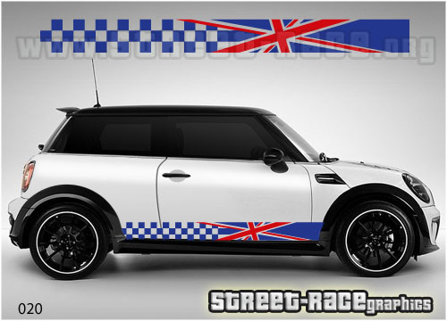 Mini side racing stripe 020 (Union Jack)