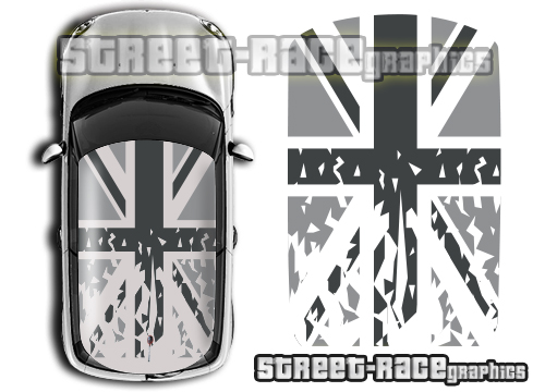 Mini 035 Union Jack roof grunge graphics