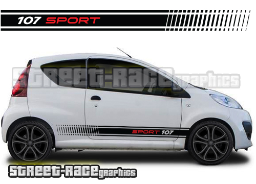 Peugeot 107 racing stripes 003A