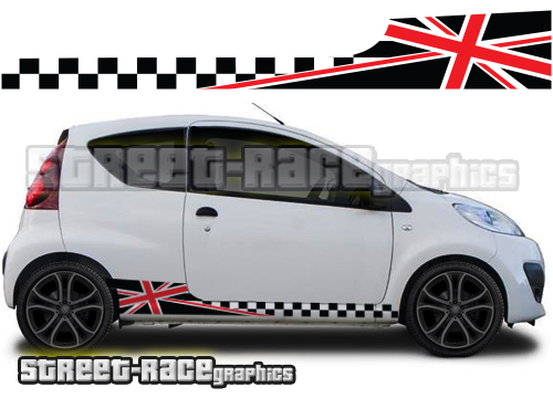 Peugeot 107 racing stripes 018 - Union Jack