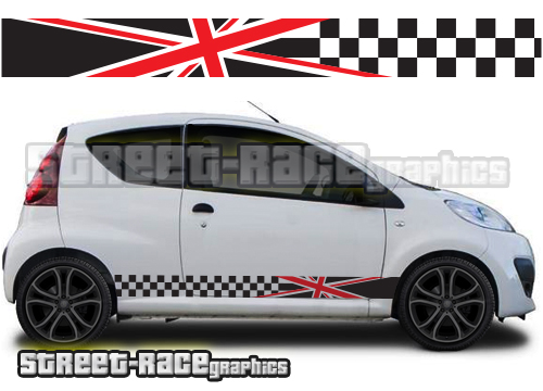 Peugeot 107 racing stripes 020 Union Jack