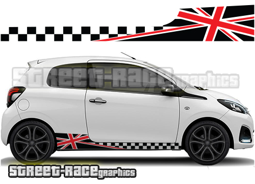 Peugeot 108 racing stripes 018 - Union Jack