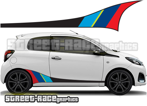 Peugeot 107 108 printed racing stripes 001