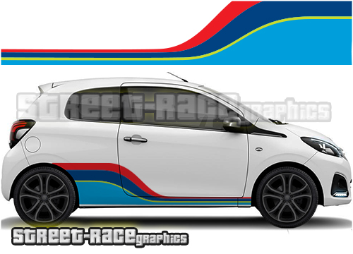 Peugeot 107 108 printed racing stripes 010