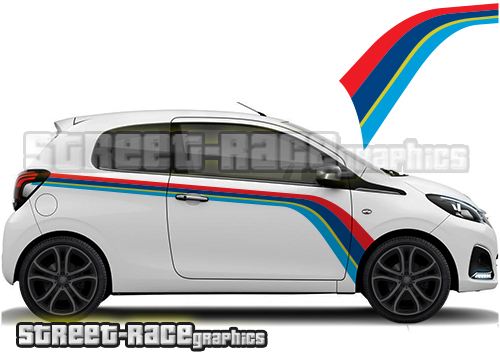 Peugeot 107 108 printed racing stripes 011