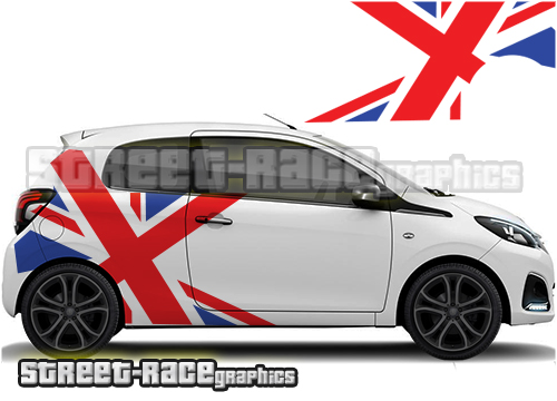 Peugeot 107 & 108 rally graphics 010 - Large Union Jack
