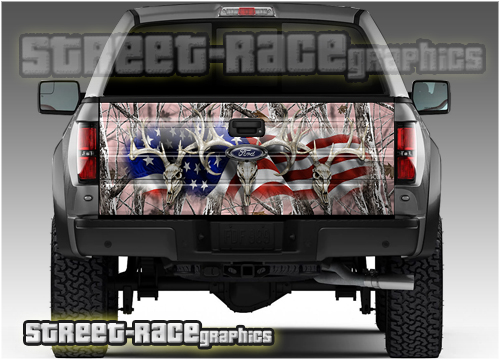 1110 - Tailgate wrap (American Buck pink snowstorm camouflage)