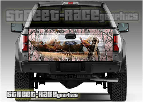 1139 - Tailgate wrap (Pheasants pink Snowstorm camouflage)