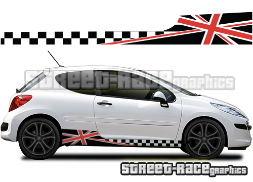 Peugeot 207 racing stripes 018 - Union Jack