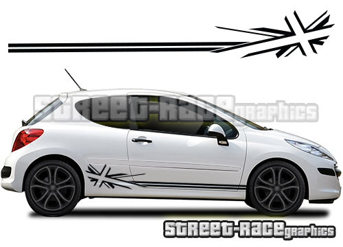 Peugeot 207 Union Jack racing stripes 019