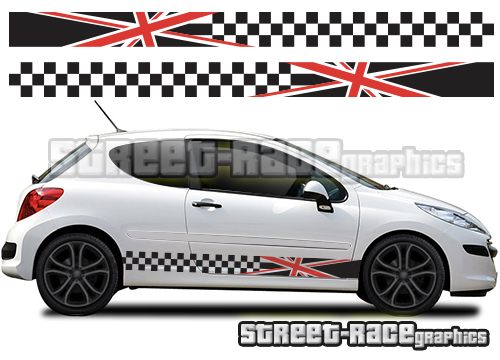 Peugeot 207 racing stripes 020 Union Jack