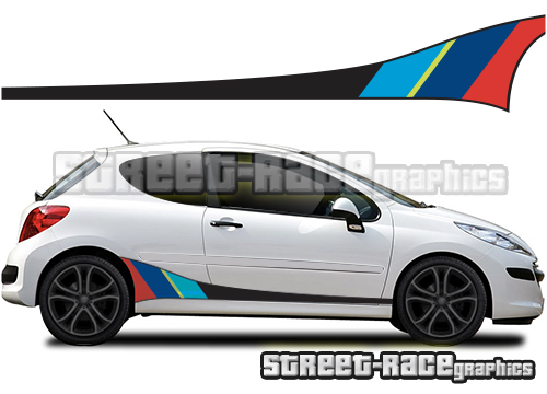 Peugeot 207 208 printed racing stripes 001