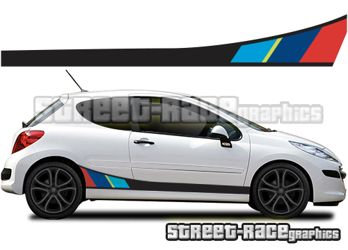 Peugeot 207 208 printed racing stripes 002