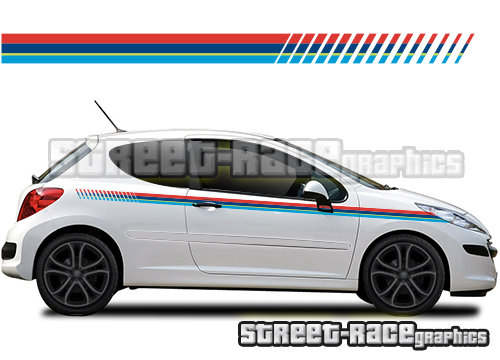 Peugeot 207 208 printed racing stripes 007