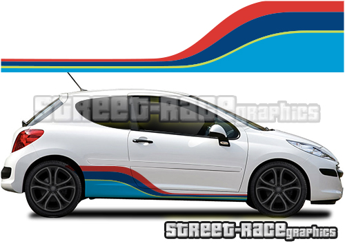 Peugeot 207 208 printed racing stripes 010