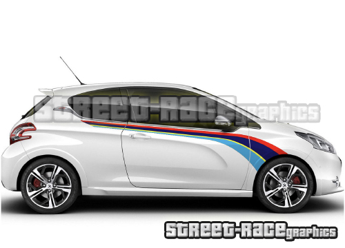 Peugeot 207 208 printed racing stripes 013