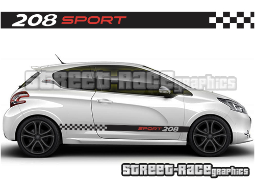 Peugeot 208 racing stripes 007 - SPORT