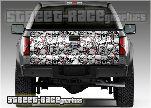 308 - Tailgate wrap (Skull stickerbomb)