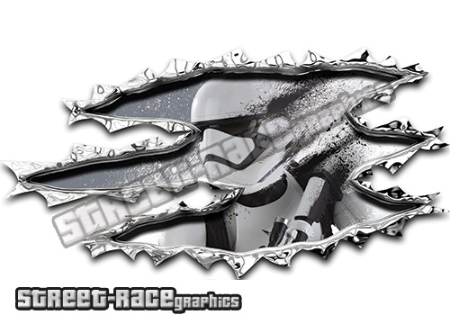 354 Ripped Metal 200mm x 105mm