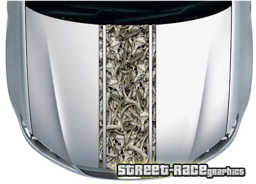 4x4 truck bonnet stripe 3521 - Buck Skull camouflage