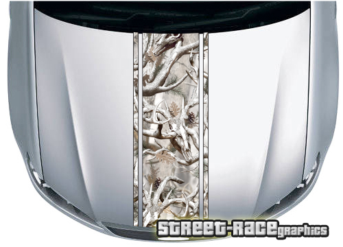 4x4 truck bonnet stripe 3527 - Snow Buck camouflage