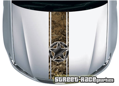 4x4 truck bonnet stripe 3532 - Grassland camouflage