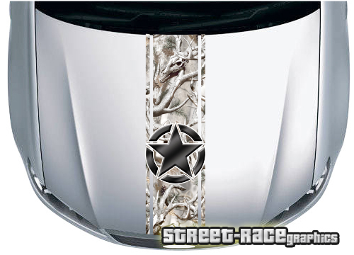 4x4 truck bonnet stripe 3537 - Snow Buck camouflage