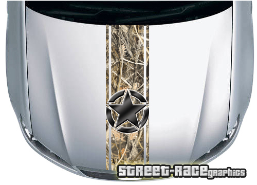 4x4 truck bonnet stripe 3538 - Grassland camouflage