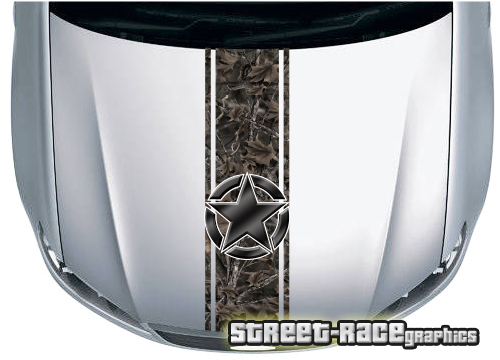 4x4 truck bonnet stripe 3539 - Woodland Ghost camouflage