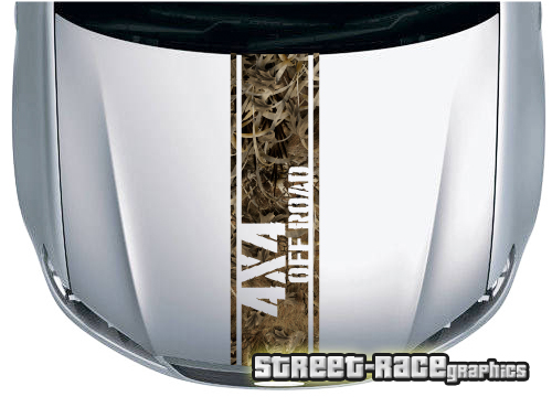 4x4 truck bonnet stripe 3542 - Grassland camouflage
