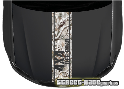 4x4 truck bonnet stripe 3547 - Snow Buck camouflage