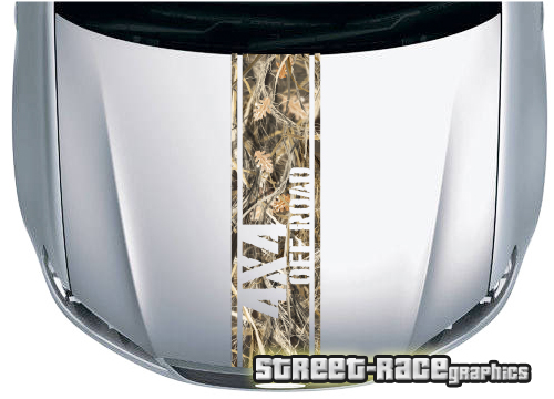 4x4 truck bonnet stripe 3548 - Tall grass camouflage