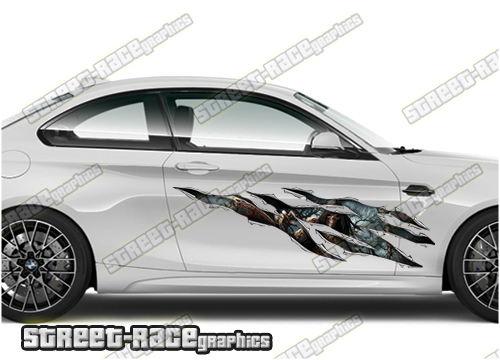 564 Ripped Metal PAIR