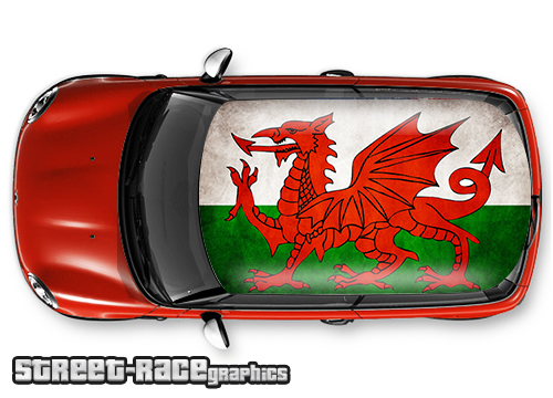 710 - Welsh flag roof wrap