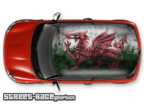 712 - Welsh flag roof wrap