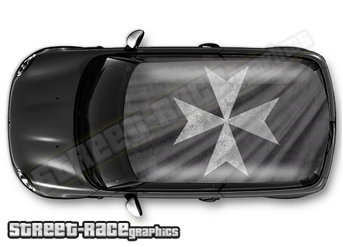 727 - Maltese Cross flag roof wrap