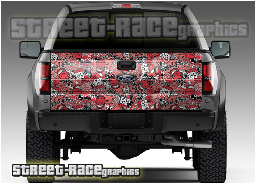 903 - Tailgate wrap (red stickerbomb)