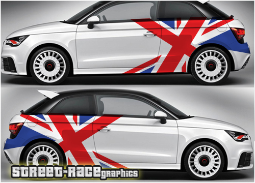 Audi A1 rally graphics 010 Union Jack