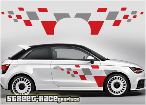 Audi A1 sport squares side decals 014