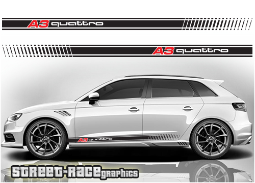 Audi A3 racing stripes 007 - quattro