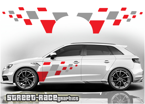 Audi A3 sport squares side decals 014