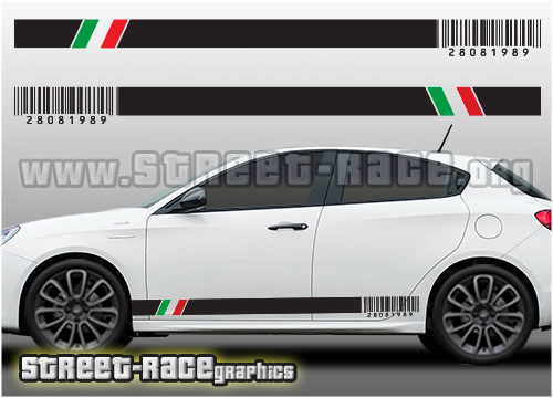 Alfa Romeo Giulietta racing stripes 003 Italian flag graphics